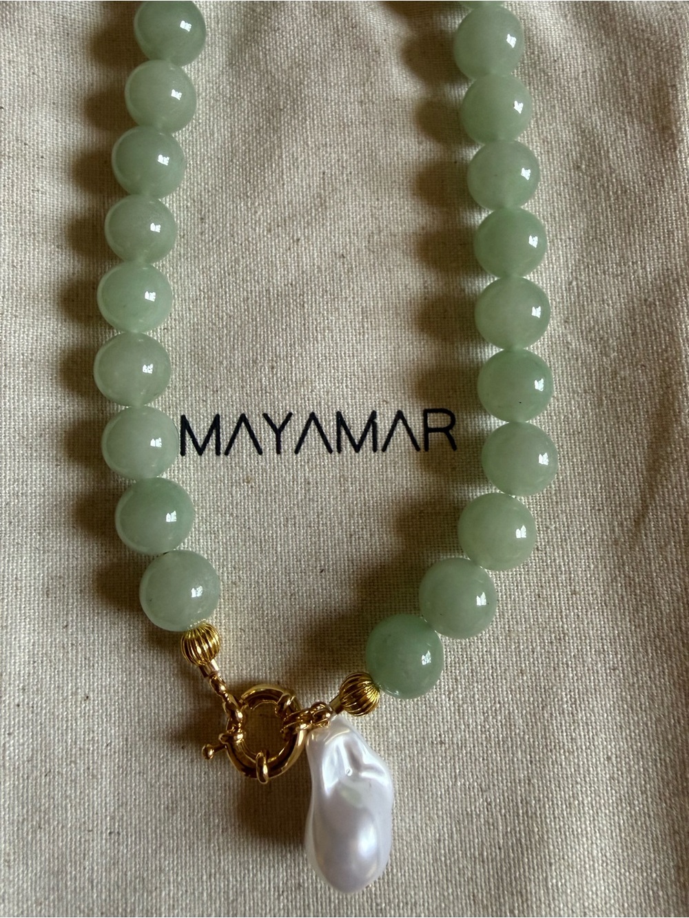 Mayamar Green Aventurine Bead Necklace